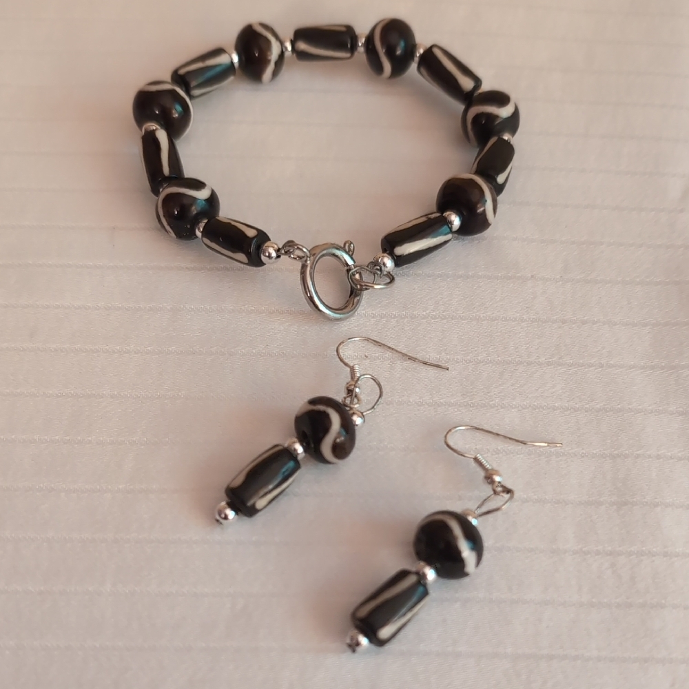 Elegant Boho Tribal Bracelet And Earring Set